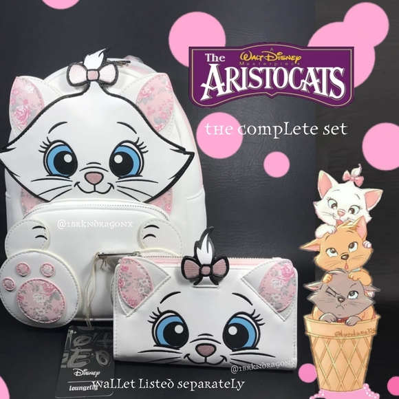 NWT The Aristocrats Super Cute Marie Cat Wallet ๐ Bundle with Backpack ๐๐ฉท๐ - Picture 5 of 14